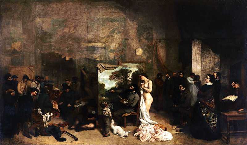 'The Artist's Studio (L'Atelier du peintre): A Real Allegory of a Seven Year Phase in my Artistic and Moral Life' by Gustave Courbet, 1855, Musée d'Orsay, Paris
