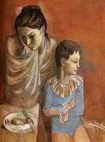 Pablo Picasso, 1904–05, Les Baladins (Mother and Child, Acrobats), gouache on canvas, 90 × 71 cm, Staatsgalerie Stuttgart (© PD-US)