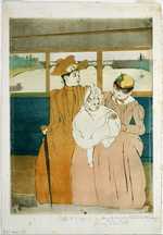 'In the Omnibus' printed by Mary Cassatt in 1890 - Cleveland Museum of Art