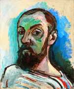 'Self-Portrait in a Striped T-shirt' by Matisse in 1906, Statens Museum for Kunst, Copenhagen, Denmark